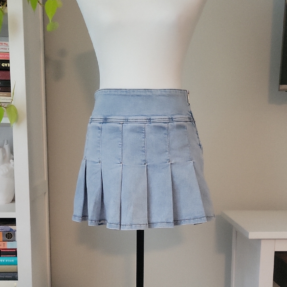 Stradivarius Light Blue Mini Skirt